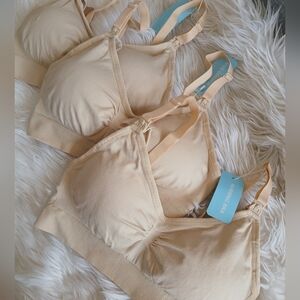 nwt medium nursing bras nude tan